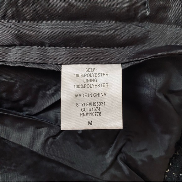 Black Tweed Vest with Gold Button Accents - Picture 7 of 7